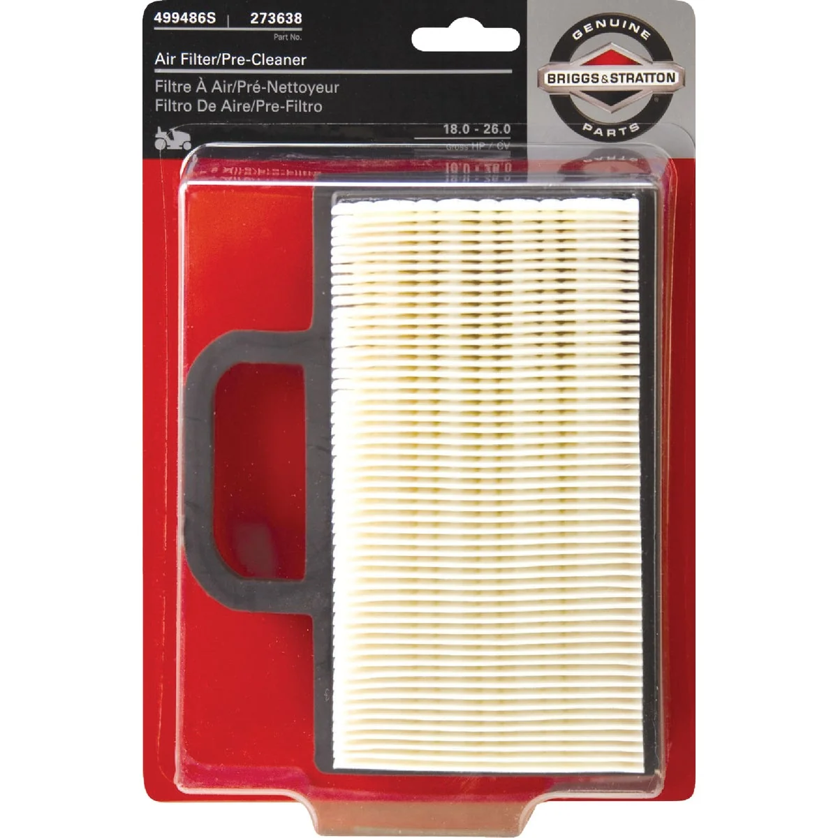 Stylish Briggs Stratton 12 To 26 HP Paper Engine Air Filter with Pre-Cleaner Fine