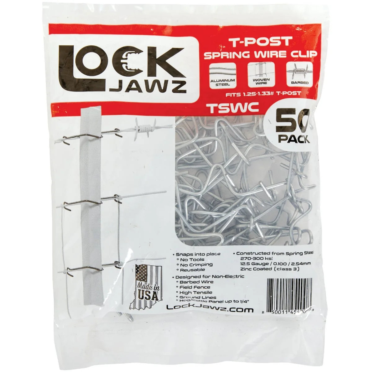 Excellent Dare 12.5 Ga. Spring Steel T-Post Clip 50-Pack Versatile