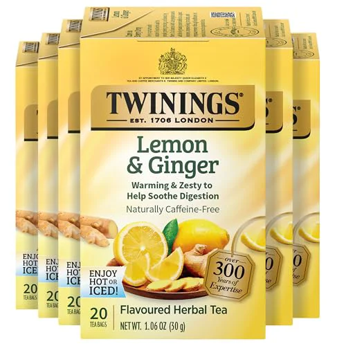 Reliable Lemon Ginger Herbal Tea Individually Wrapped Bags 120 Count Casual