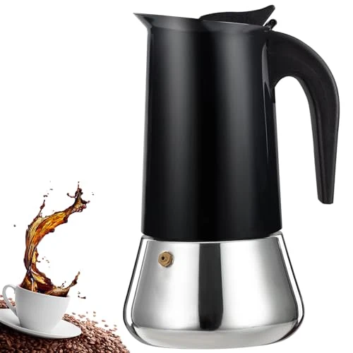 High-Grade 12 Cup Stovetop Espresso Maker Stainless Steel Moka Pot Stove Top Percolator Italian Coffee Makers Capable Mocha Greca Machine Cafe Classic Induction Cookers for Home and Camping 600ml 20oz Durable