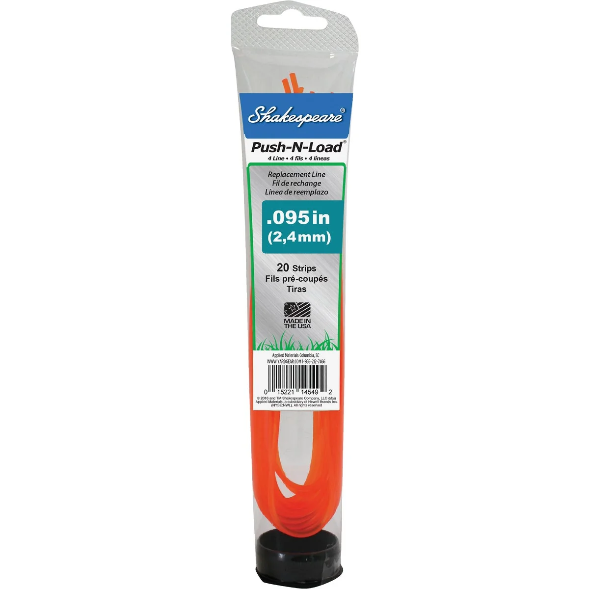 Genuine Shakespeare Push-N-Load 0.095 In. Dia. x 12 In. L. Pre-Cut Trimmer Line 20-Piece Premium