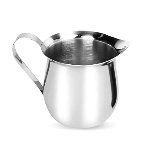 Fine 2.5 oz Milk Frothing Pitcher Stainless Steel Small Bell Secure
