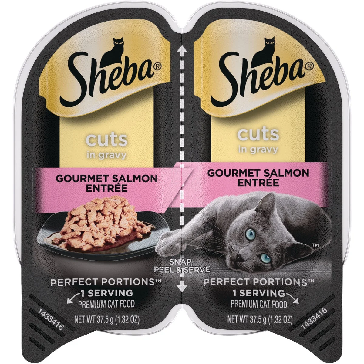 Luxury Sheba Portions Cuts in Gravy 2.6 Oz. Gourmet Salmon Adult Wet Cat Food Long-Lasting