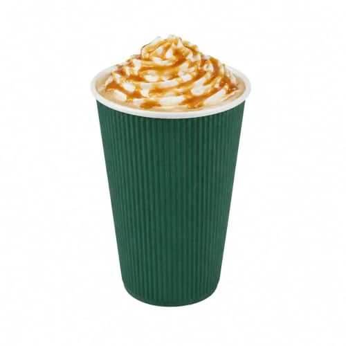 Trusted Ripple Wall Coffee Cups 25 Count 16 Ounce Insulated Forest Green Paper Cups First-Class