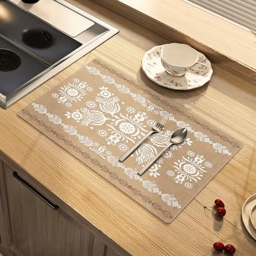 Top-Quality Moroccan Dish Drying Mat Absorbent Coffee Mat Easy-to-Use