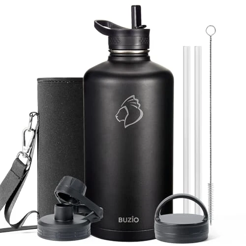 High-Grade 1 Gallon Water Bottle Insulated with Straw 3 Lids Original