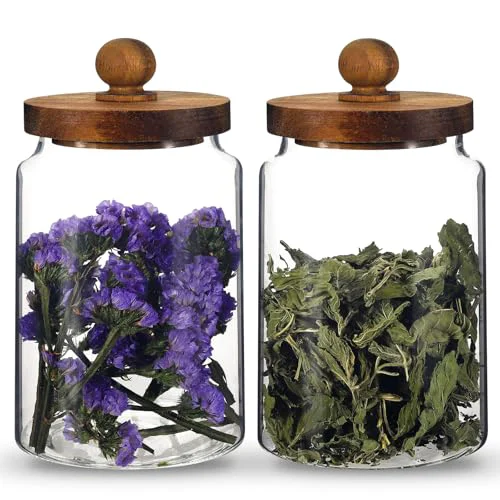 Original Design Glass Spice Jar Coffee Sugar Container Airtight Glass Jar Food Storage Canisters Bottle for Kitchen Seasoning Tea Herb Overnight Oats Bar Parfait Snacks Premium Material