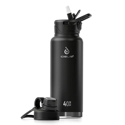 Modern 40oz Stainless Steel Insulated Bottle with 2 Leak Professional