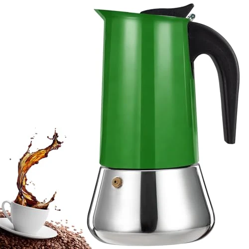 Contemporary 12 Cup Stovetop Espresso Maker Stainless Steel Moka Pot Stove Top Percolator Italian Coffee Makers Capable Mocha Greca Machine Cafe Classic Induction Cookers for Home and Camping 600ml 20oz Pure