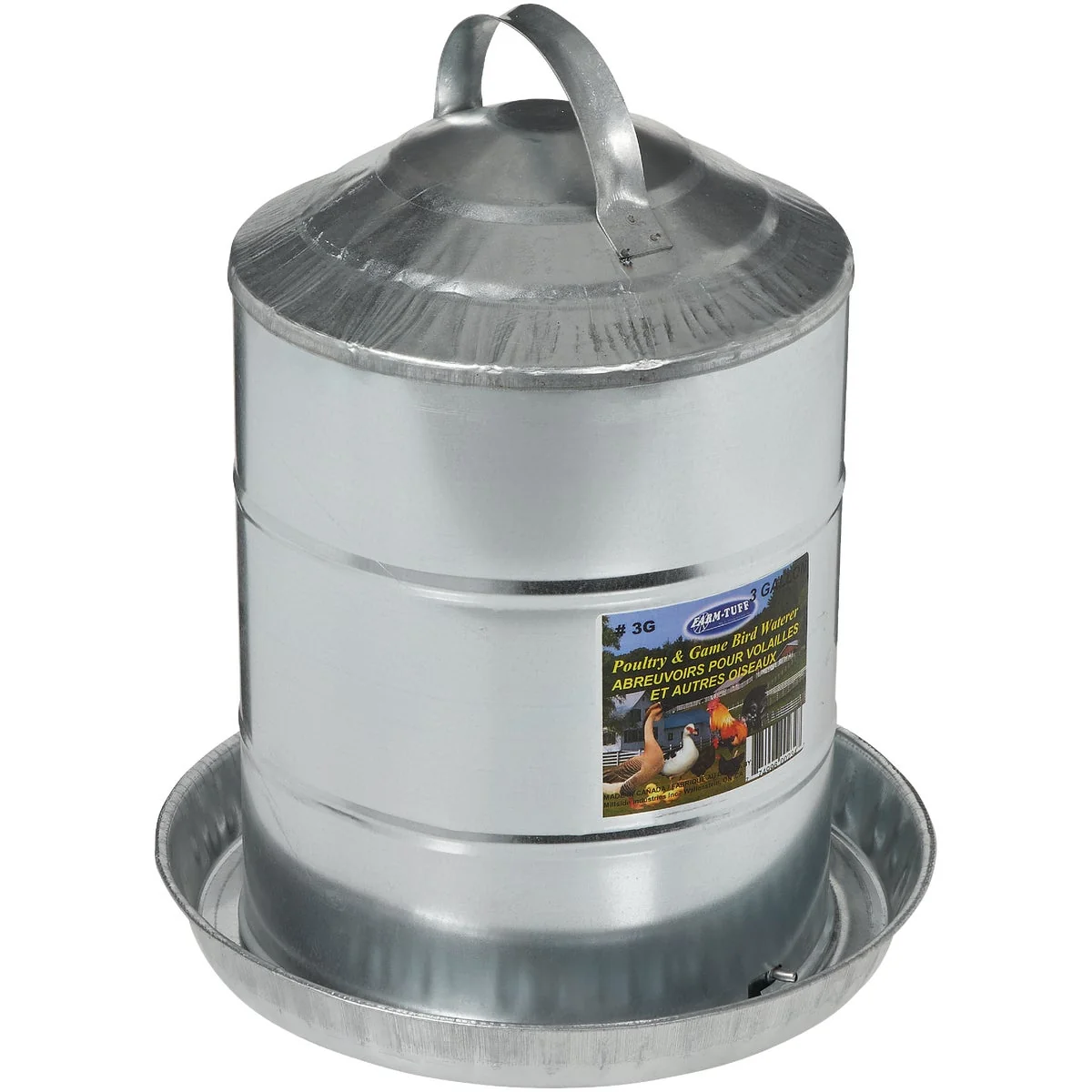 Prestigious Farm-Tuff 3 Gal. Galvanized Poultry Fountain Sophisticated