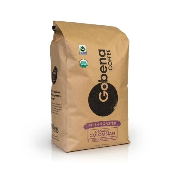 Trusted Coffee 5lb Fair Trade Organic Colombian Ground Light Roast 80 Ounce World-Class