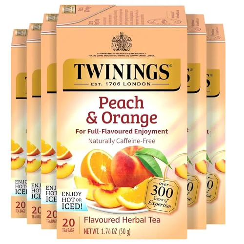 Effective Peach Orange Herbal Tea Individually Wrapped Bags 120 Count Optimized