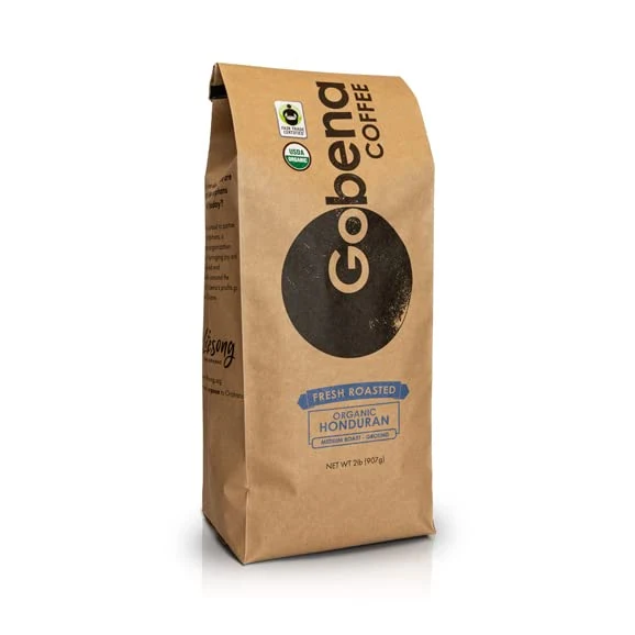 Recyclable Coffee 2lb Fair Trade Organic Honduran Ground Medium Roast 32 Ounce Eco-Friendly