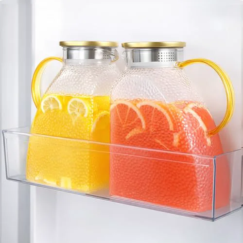 Advanced 2 Pack Glass Pitcher With Handle And Lid 2 Count Secure
