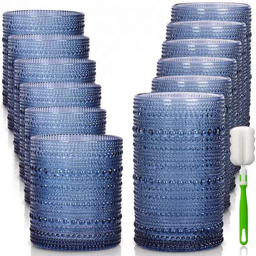 Innovative Hobnail Drinking Glasses Set of 12 Kitchen Glass Cups Glassware 12 Count Recyclable