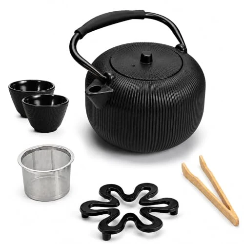 Functional Cast Iron Teapot Set with 2 Cups Smart