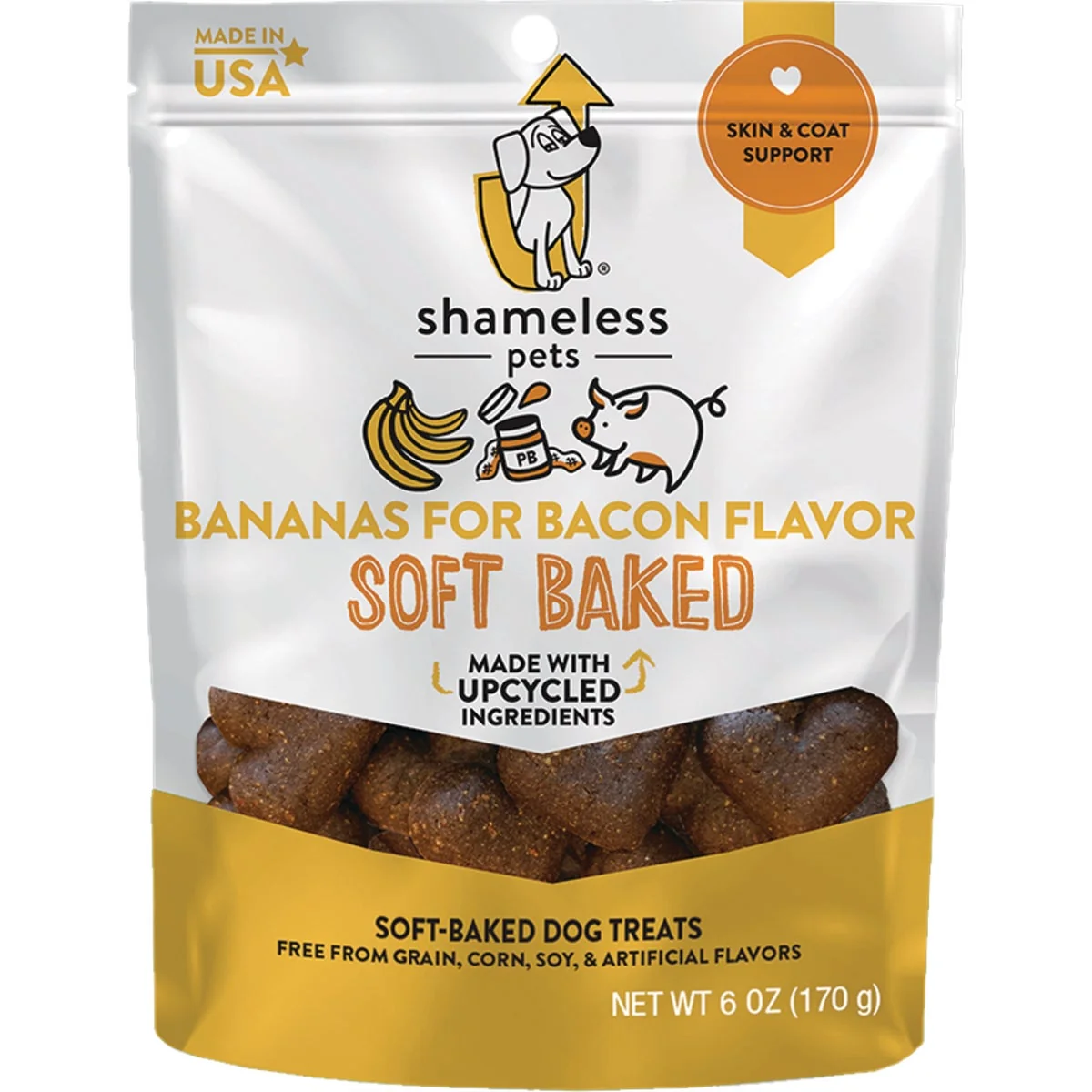 Outstanding Shameless Pets Bananas For Bacon Soft Baked Dog Treat 6 Oz. High-Grade