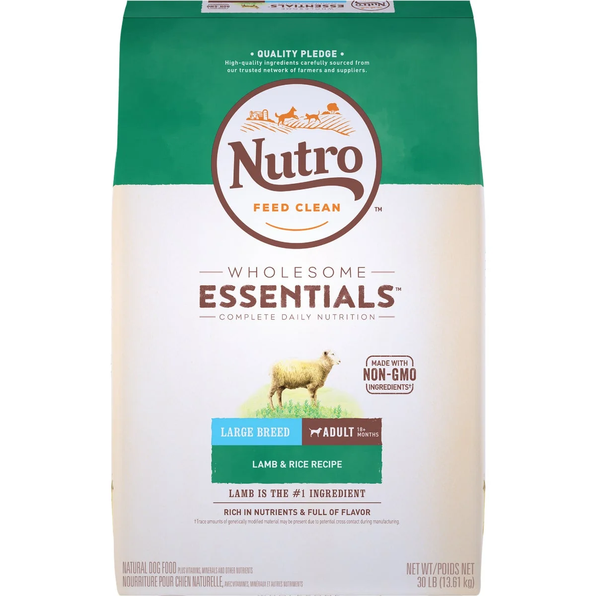 Artisan Nutro Wholesome Essentials 30 Lb. Lamb Rice Large Breed Adult Dry Dog Food Healthy