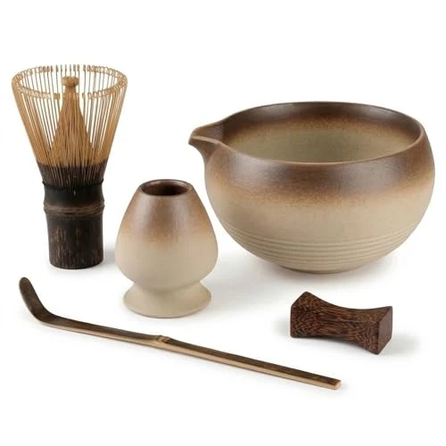 Advanced Matcha Set 5-Piece Matcha Whisk Set with Bowl 100-Prong Whisk 5 Count Stylish