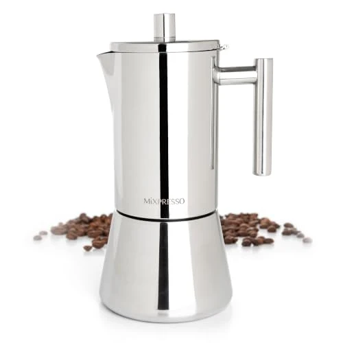 Lightweight 9 Cup Stainless Steel Moka Pot Stovetop Espresso Coffee Maker Excellent