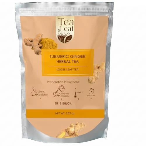 Selected Turmeric Ginger Herbal Tea Loose Leaf 3.53 Ounce Enhanced