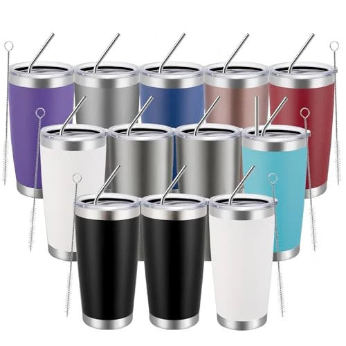 Convenient 20oz Tumbler 12 Pack Double Wall Vacuum Insulated Travel Mug Bulk 12 Count Proven