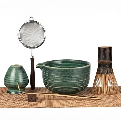 Sustainable Matcha Set 7-Piece Matcha Whisk Set with Bowl 100-Prong Whisk Genuine