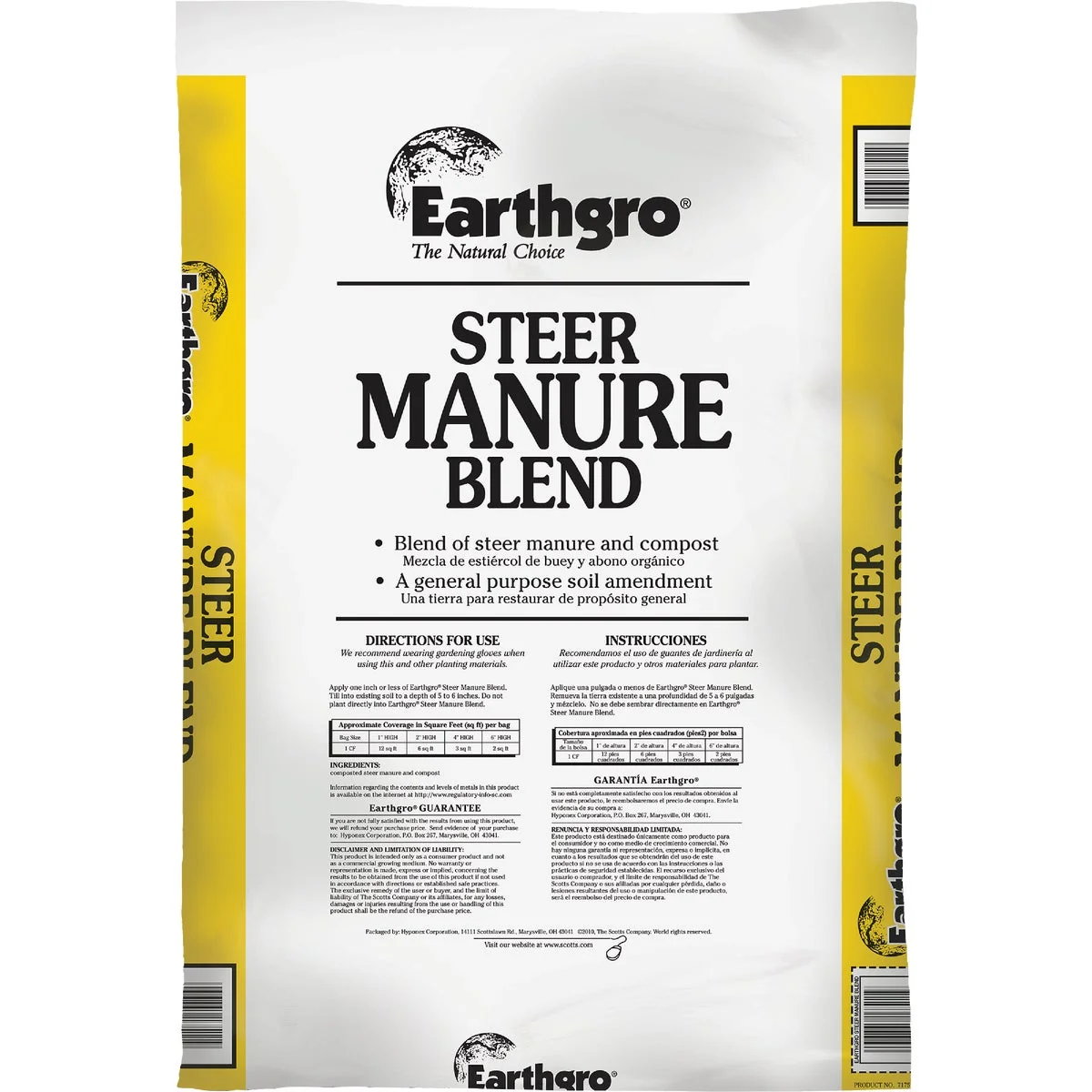 Efficient Earthgro 29 Lb. 1 Cu. Ft. 6 Sq. Ft. Coverage Steer Manure Top-Quality