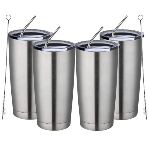 Eco-Friendly 20oz Tumbler 4 Pack Double Wall Vacuum Insulated Travel Mug Bulk 4 Count Relaxed
