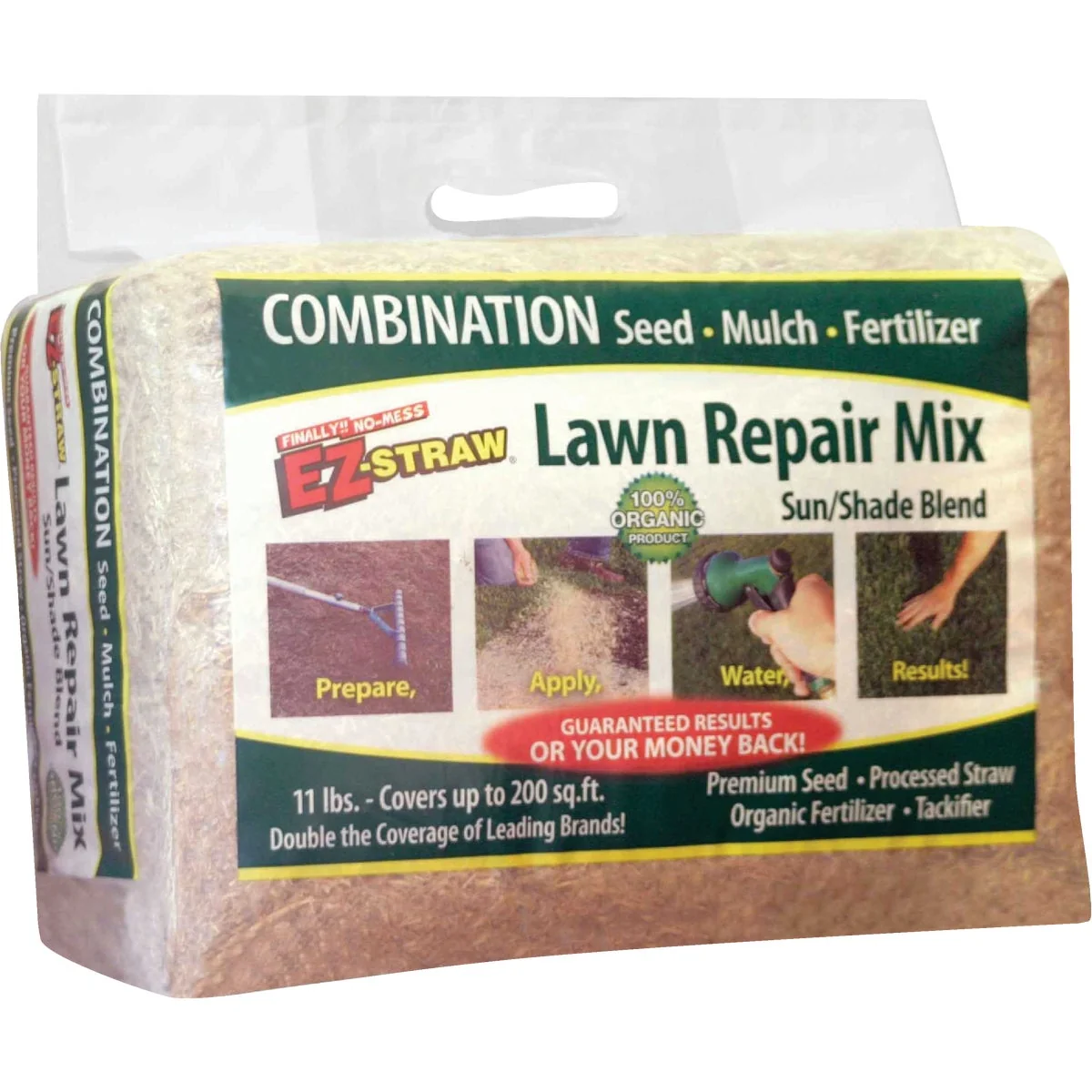 Efficient EZ Straw 11 Lb. 200 Sq. Ft. Coverage Sun Shade Organic Lawn Repair Mix Breathable