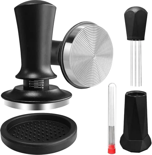 Crafted Espresso Tamper Calibrated Spring Loaded Coffee Tamper with Silicone Mat Elegant
