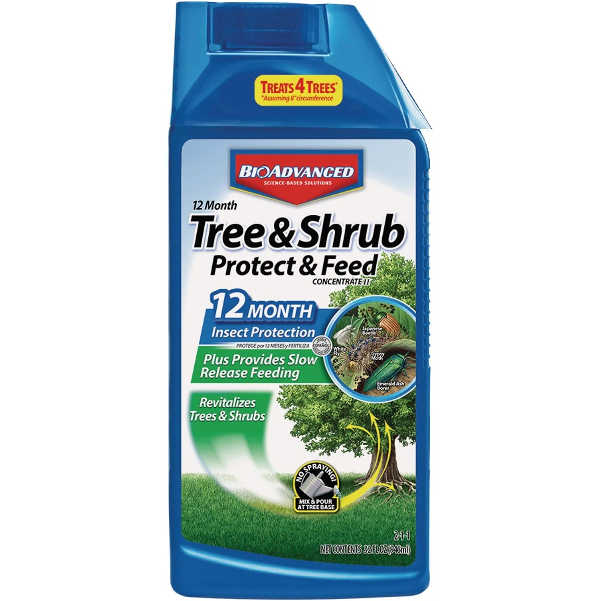 Stylish BioAdvanced 1 Qt. Concentrate Tree Shrub Protect Feed Insect Killer Green