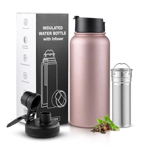 Unique Infuser Water Bottle with Removable Strainer for loose leaf Tea 18 Safe