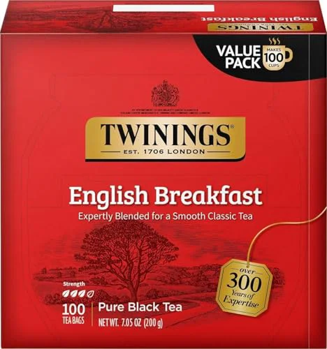 Traditional English Breakfast Black Tea Individually Wrapped Bags 100 Count Powerful
