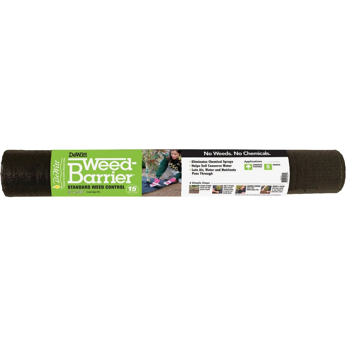 Responsible DeWitt Weed Barrier 3 Ft. W. x 50 Ft. L. Pointbond Polypropylene 15-Year Weed Control Landscape Fabric Excellent