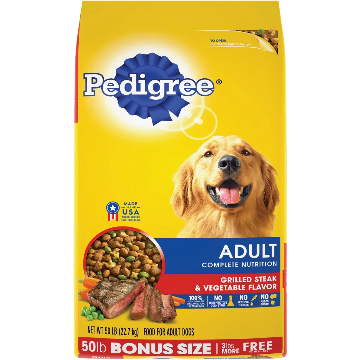 Pure Pedigree Complete Nutrition 50 Lb. Grilled Steak Vegetable Adult Dry Dog Food Prestigious