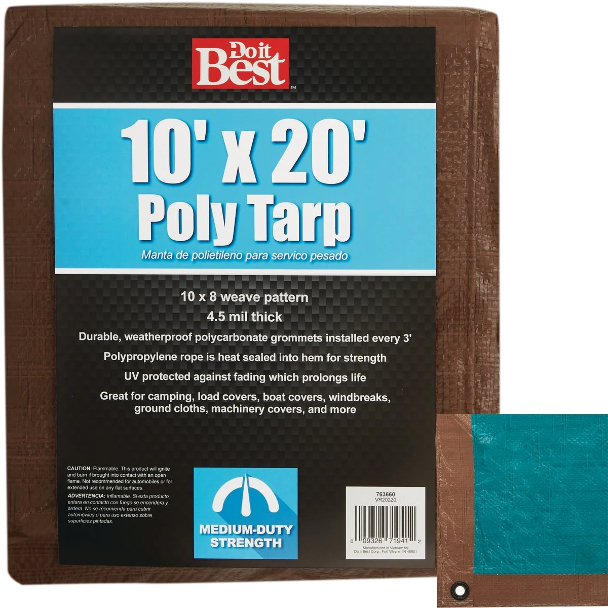 Clean Do it 1 Side Green 1 Side Brown Woven 10 Ft. x 20 Ft. Medium Duty Poly Tarp Carefully Designed