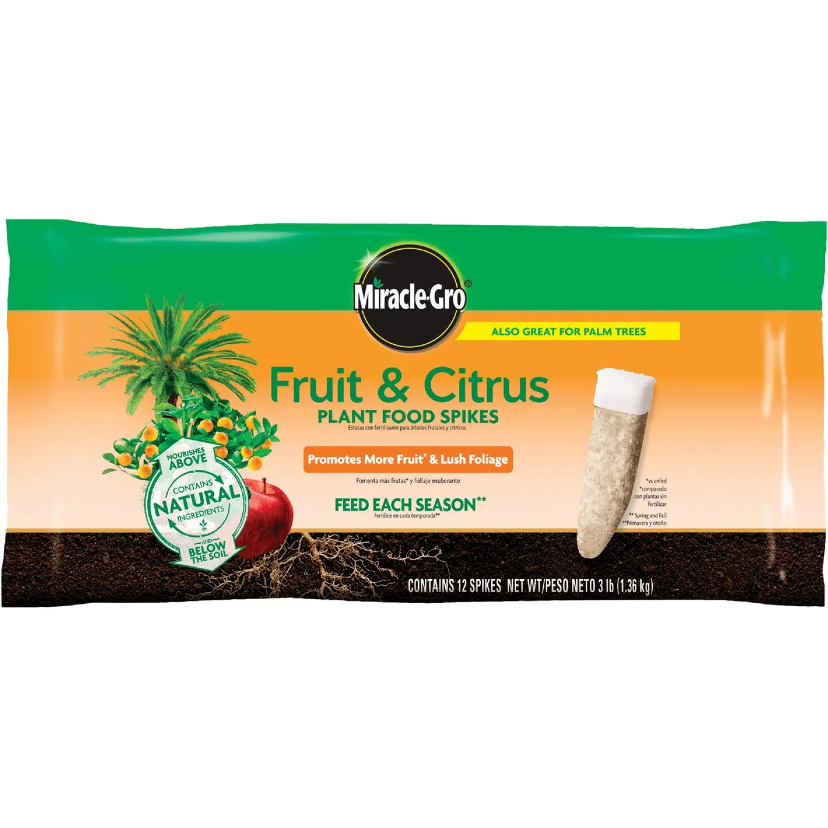 Excellent -Gro 10-15-15 Fruit Citrus Fertilizer Spikes 12-Pack Certified