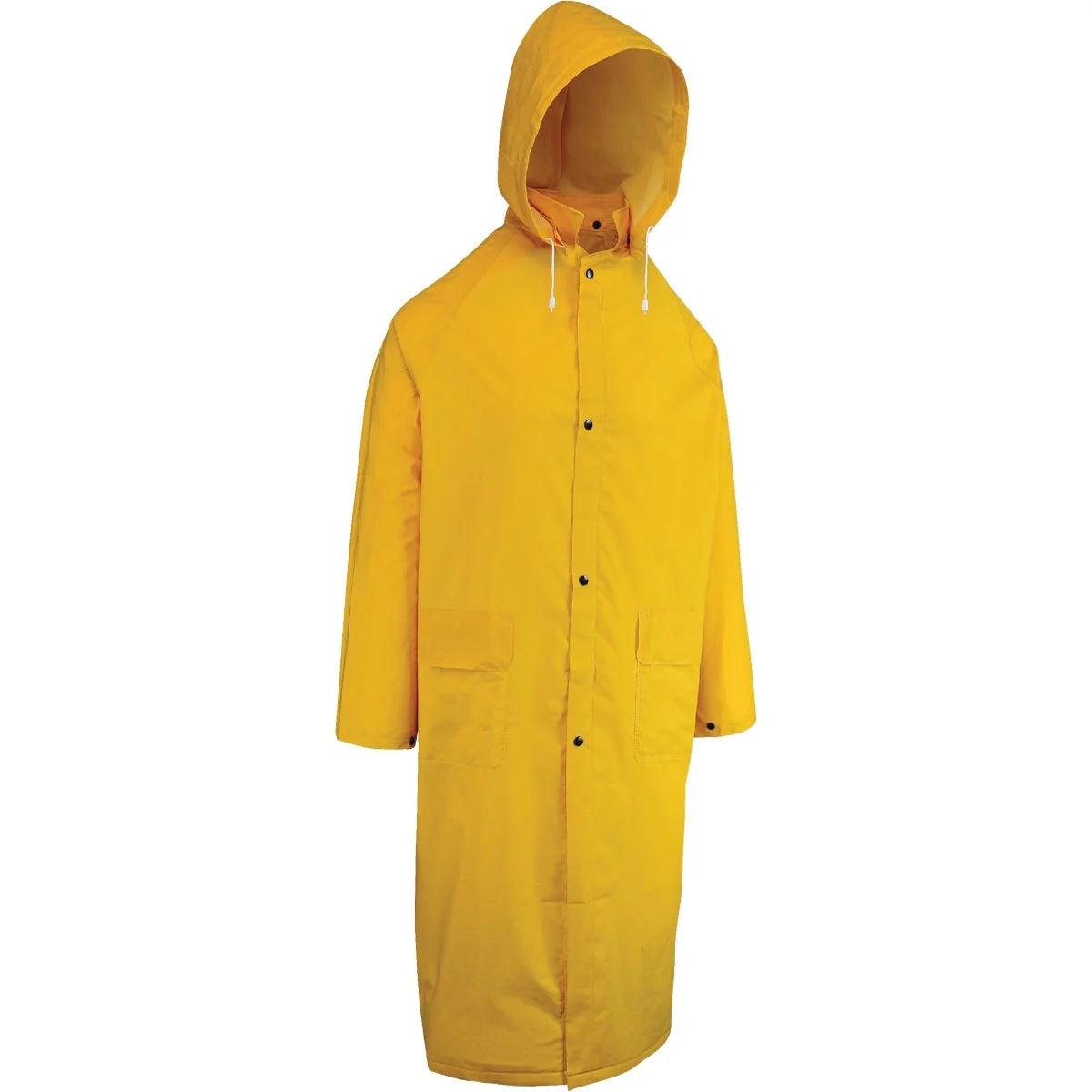 Stylish West Chester XL Safety Yellow PVC Trench Coat Easy-to-Use