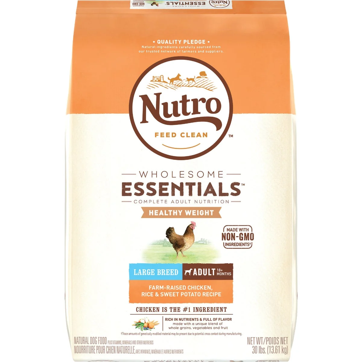 Fine Crafted Nutro Wholesome Essentials 30 Lb. Chicken Brown Rice Sweet Potato Large Breed Adult Dry Dog Food Unique