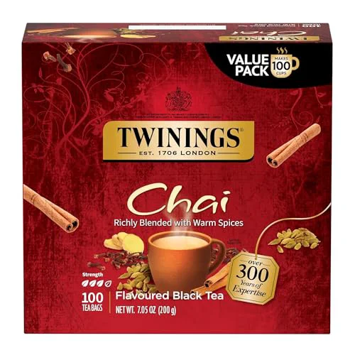 Fast Chai Black Tea Individually Wrapped Bags 100 Count Solid