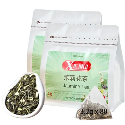 Responsible Jasmine Tea Premium Jasmine Green Teabags 80 Count First-Class