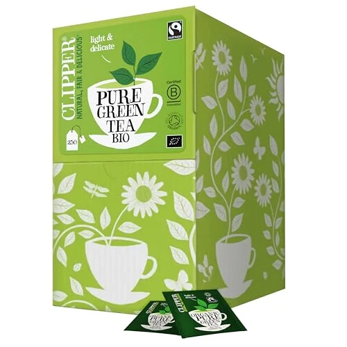 Refined Clipper Organic Pure Green Tea 250 Count Easy-to-Use