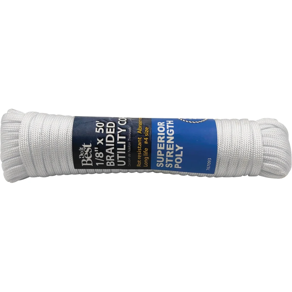 Original Do it 1 8 In. x 50 Ft. White Braided Polypropylene Paracord Flexible