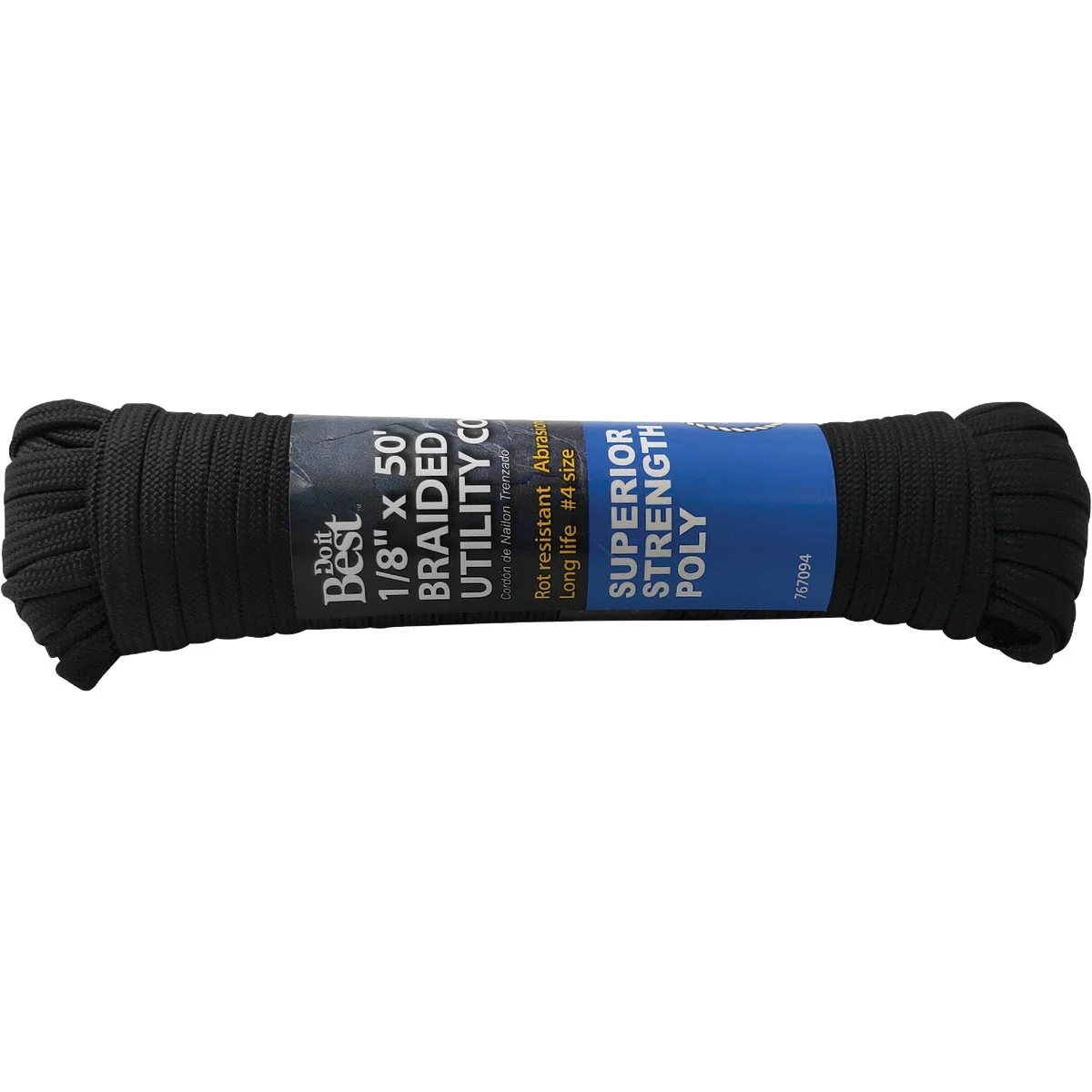 Healthy Do it 1 8 In. x 50 Ft. Black Braided Polypropylene Paracord Dependable