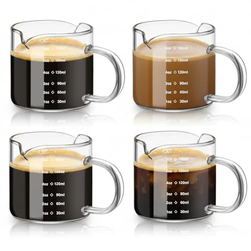 Natural 4 Pcs 6oz 180ml Espresso Cups 4 Count Premium Material