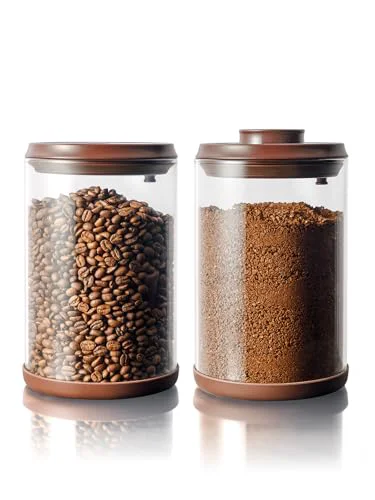 Stylish 2 Pack Large Airtight Coffee Canisters with CO2 Valve 2 Count Reliable