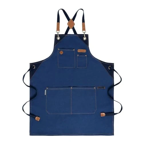 Elite Chef Apron Recycled Cotton Kitchen Apron with an Adjustable Neck with Long Ties Safe