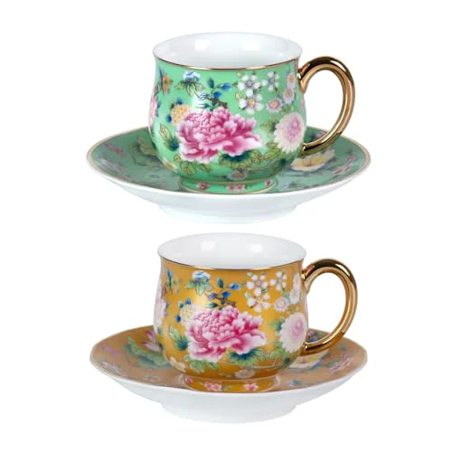 Organic Tea Cup and Saucer 2 Count Fine