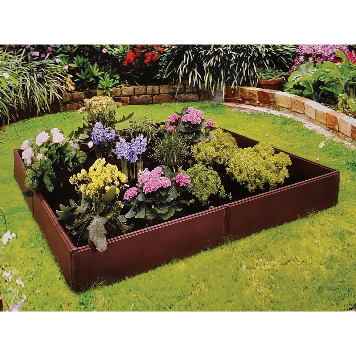 Top-Quality Bloomers 4 Ft. x 4 Ft. Brown Polyethylene Modular Raised Bed Garden Exceptional